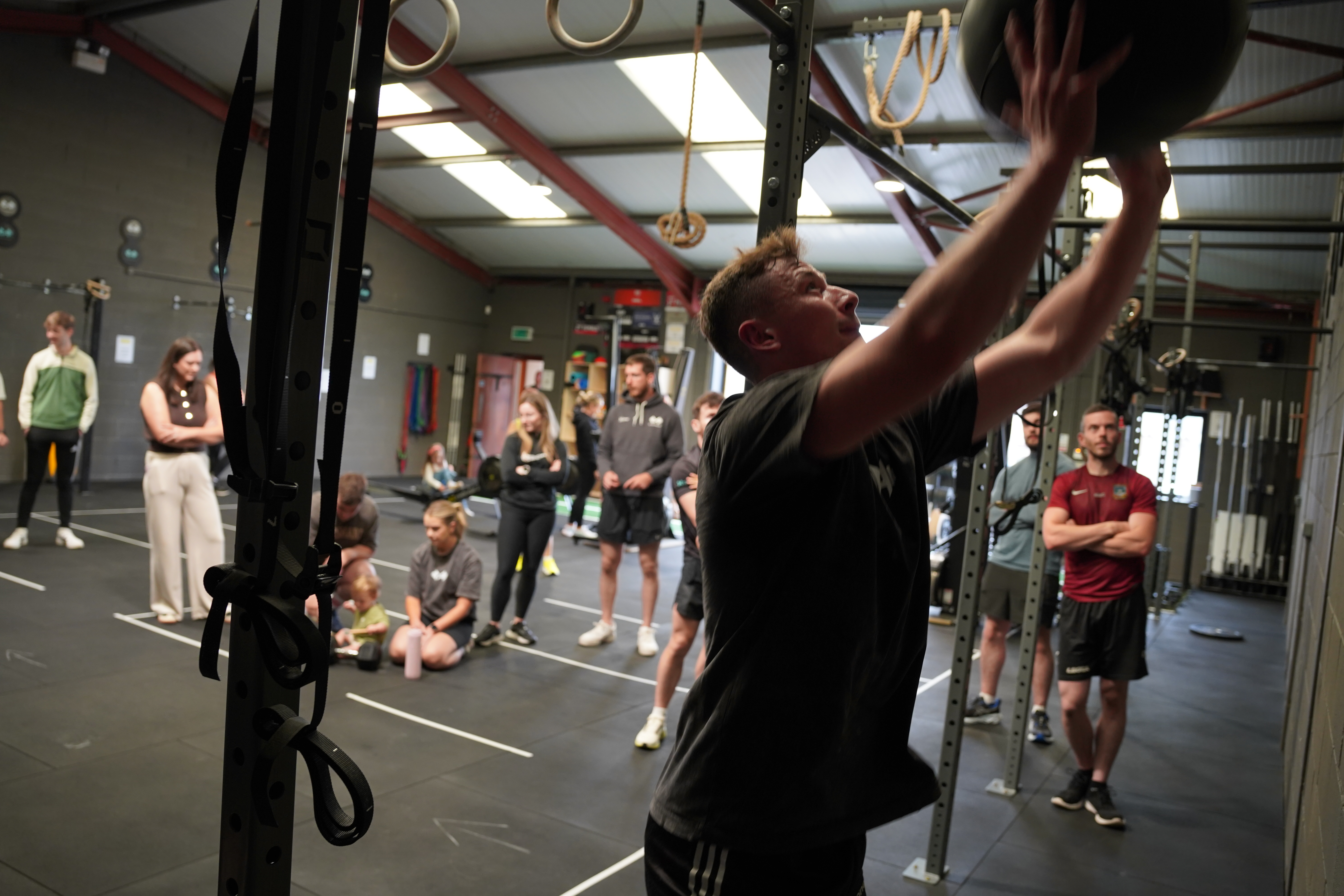 Athlete competing in a Hyrox event